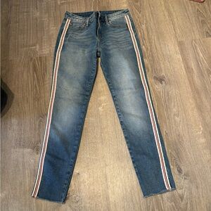 Blue Jeans with Side Stripes